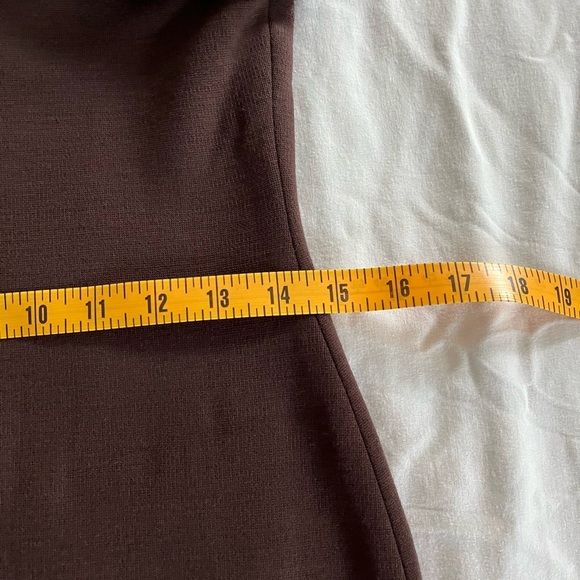 Douglas Hannant Stunning Wool like Scoop Neck Bodycon Pencil Dress Brown Plum 10 - Picture 2 of 15